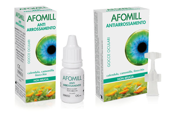 Afomill, collirio monodose e flaconcino